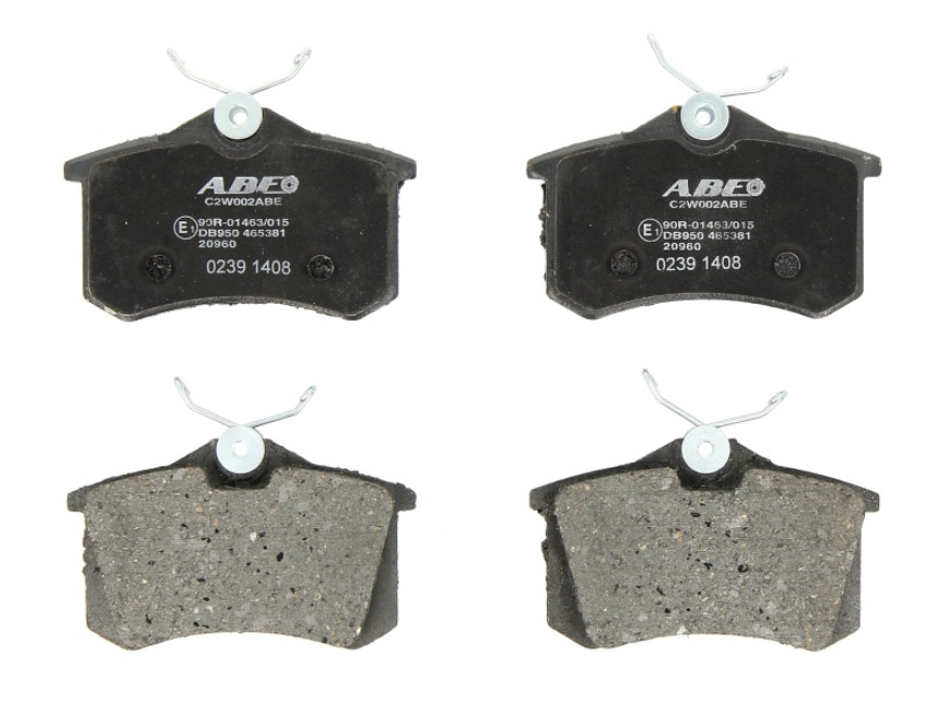 Задні дискові гальмівні колодки AUDI, CITROEN, RENAULT, SEAT, VW, SKODA, PEUGEOT 1.0-4.2 08.80-