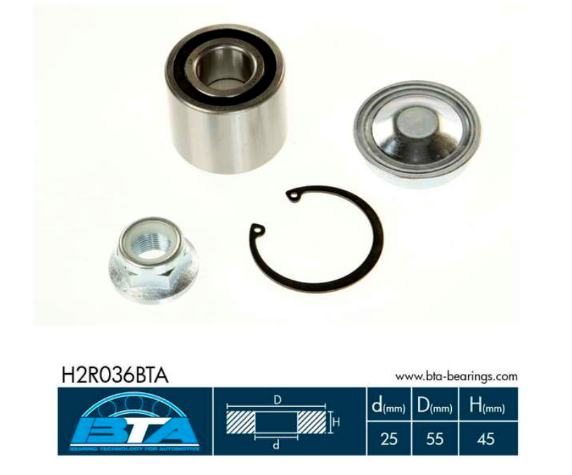 Підшипник задньої маточини Рено Кліо 3, Меган 2 - Renault Clio 3, Megane 2 (1.2-2.0D) 2002-