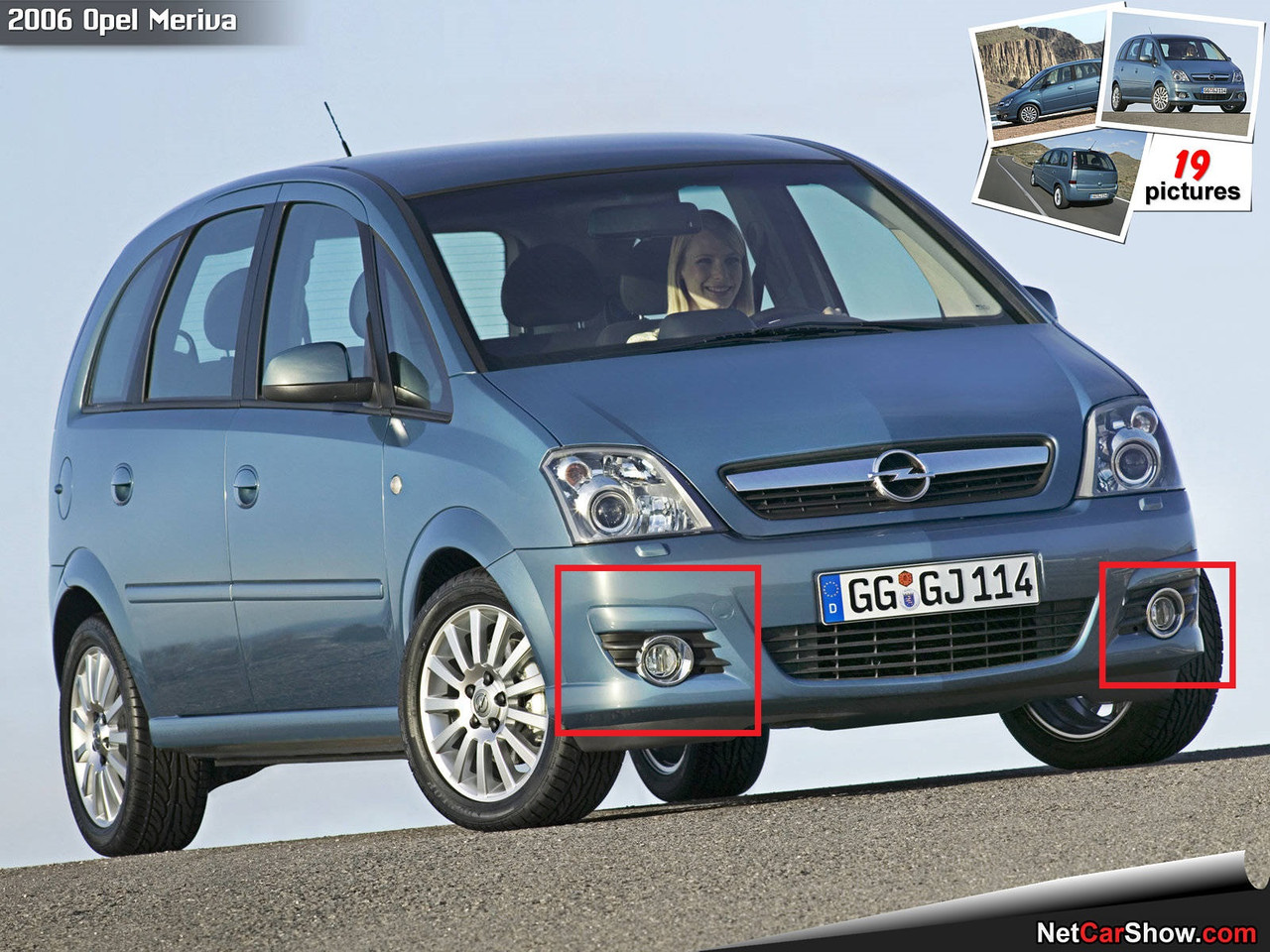 Решітка бампера Опель Меріва А - Opel Meriva A - 2006-2010